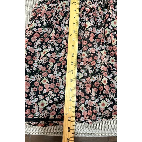 BARDOT SPRING Floral Print Long Sleeve Deep V Neck Mini Dress Women's XL - Picture 5 of 5